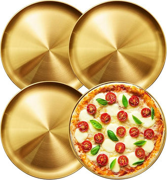 Pan Stainless Steel with Handle Non Stick Pizza Pan for Oven 2.5mm Thickness Pizza Tray for Oven Safe to Use Dishwasher-Friendly