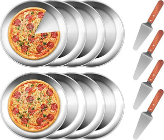 Pizza Pan 13 inch Round Pizza Baking Sheet Healthy Pizza Baking & Serving Tray Crisper Pan with Dishwasher Safe 2 Pack