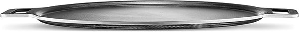 2 Pack Carbon Steel Perforated Non-Stick Tray Tool Crispy 12inch Round for Home Kitchen Dark Gray
