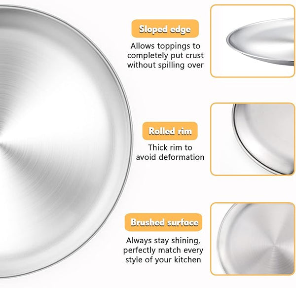 AirPerfect Nonstick 16 Pizza Pan – Pizza Tray for Oven Perforated Round Pizza Pan Carbon Steel Baking Pan Homemade Frozen & Leftover Slices