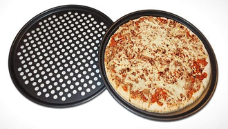 Pizza Pan 13½ inch Round Pizza Tray Pizza Baking Sheet for Home Restaurant Party Healthy & Heavy Duty Dishwasher Safe & Easy Clean - Set of 4