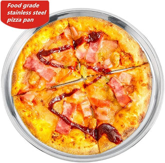 Pan Pizza Pan for Oven Stainless Steel Pizza Tray 10-12-14-16Inch (10x1.4inch)