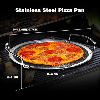 16 inch Pizza Pans with Holes Interior Diameter 13 Inch Round Pizza Tray for Oven Non Stick Perforated Carbon Steel Pizza Pan