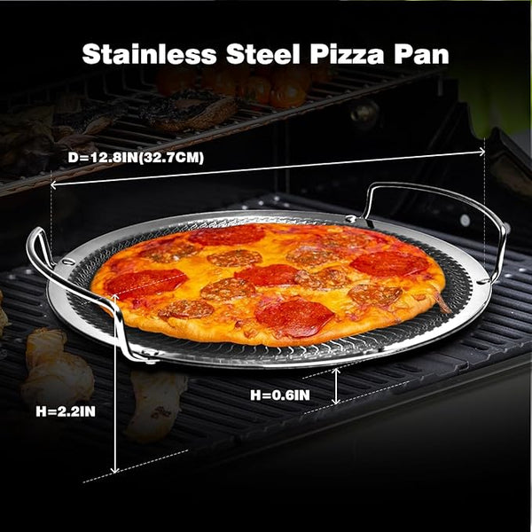 16 inch Pizza Pans with Holes Interior Diameter 13 Inch Round Pizza Tray for Oven Non Stick Perforated Carbon Steel Pizza Pan