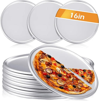 2 Pack Carbon Steel Perforated Non-Stick Tray Tool Crispy 12inch Round for Home Kitchen Dark Gray