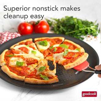 Metallic Professional 14-Inch Deep Dish Pizza Pan Non-Stick Carbon Steel Perfect for Chicago Style Pizza Cookie Cakes and more