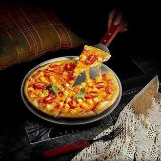 Pizza Pan 13 inch Round Pizza Baking Sheet Healthy Pizza Baking & Serving Tray Crisper Pan with Dishwasher Safe 2 Pack