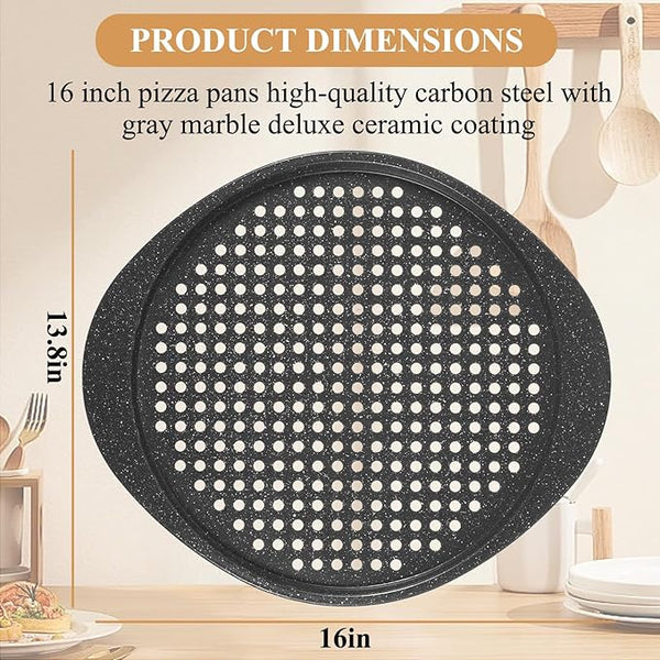 12 Pieces Pizza Pan Bulk Restaurant Aluminum Pizza Pan Set Round Pie Cake Plate Rust Free Cake Tray for Oven Baking Home Kitchen Restaurant Easy Clean(16 Inch)