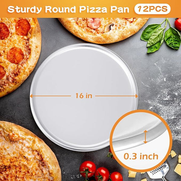 2 Pack Carbon Steel Perforated Non-Stick Tray Tool Crispy 12inch Round for Home Kitchen Dark Gray