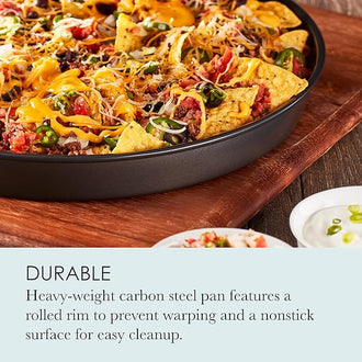 AirPerfect Nonstick 16 Pizza Pan - Set of 2 - Pizza Trays for Oven Perforated Round Pizza Pan Carbon Steel Baking Pan Homemade Frozen & Leftover Slices