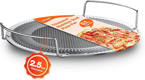 16 inch Pizza Pans with Holes Interior Diameter 13 Inch Round Pizza Tray for Oven Non Stick Perforated Carbon Steel Pizza Pan